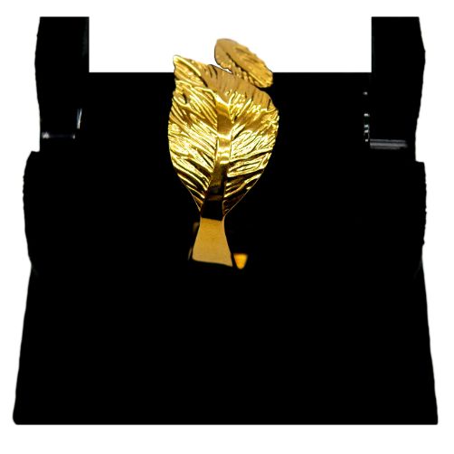 Gold Leaf Design Open Bracelet for Women